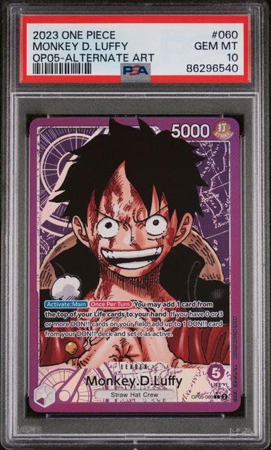 Monkey D. Luffy OP05-060 Alternate Art - PSA 10 Monkey D. Luffy OP05-060 Alternate Art - PSA 10